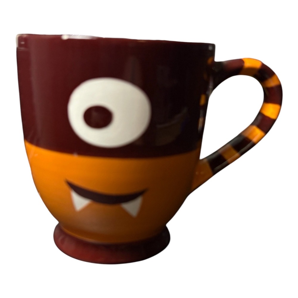 Starbucks 2006 Halloween Cyclops Monster Orange‎ Brown Coffee Mug Vintage
